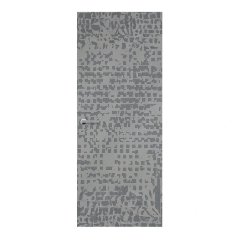 Mosaic Gris laminate door in grey mosaic finish, front view