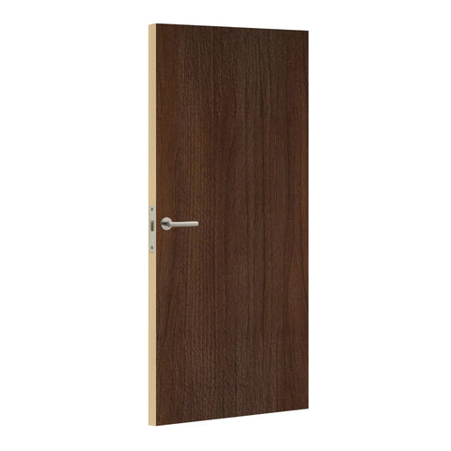 Noyer Ombre laminate door with walnut effect, angled view
