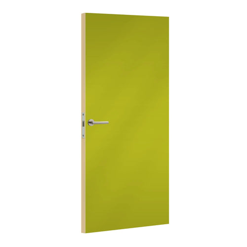 Pomme Verte laminate door in fresh green tone, angled view