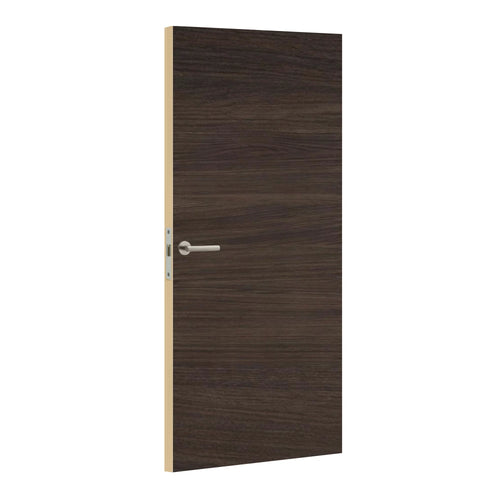 Palmier Brun Horizontal laminate door with palm-inspired wood effect, angled view
