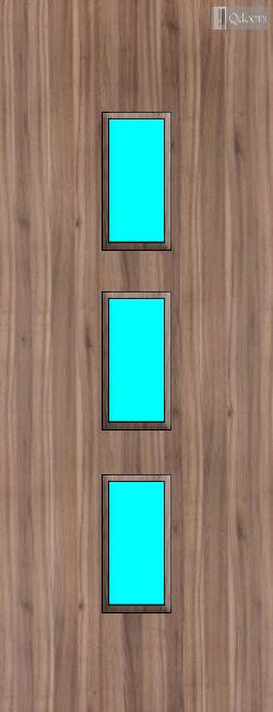 Walnut Veneer - 23G - Glazed Fire Door FD30