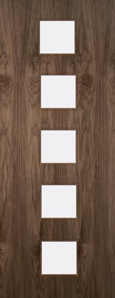 Walnut Veneer - 10G - Glazed Fire Door FD60