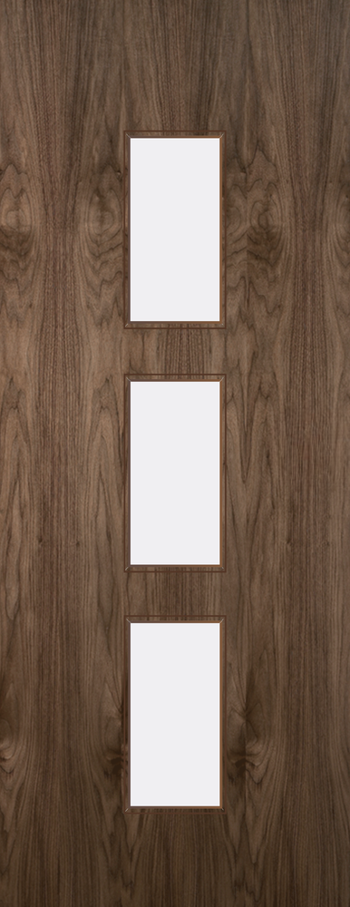 Walnut Veneer - 23G - Glazed Door (FD30)