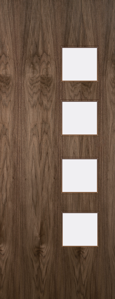 Walnut Veneer - 26G - Glazed Door (FD30)