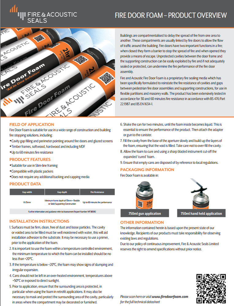 Fire Door Foam 1 hour