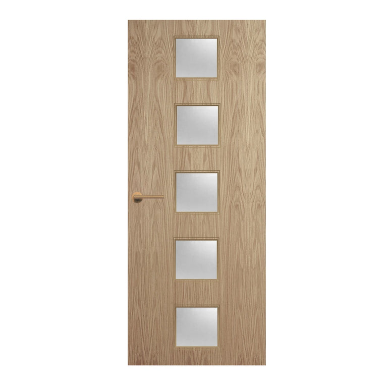 Oak Veneer - 10G - Glazed Door (FD30)