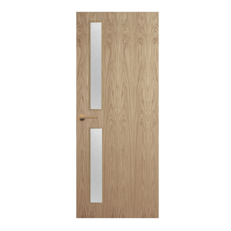 Oak Veneer - 16G - Glazed Door (FD30)