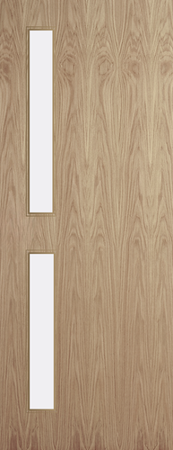 Oak Veneer - 16G - Glazed Door (FD30)