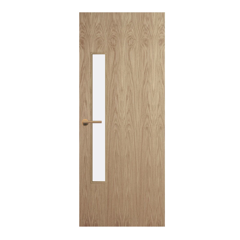 Oak Veneer - 18G - Glazed Door (FD30)