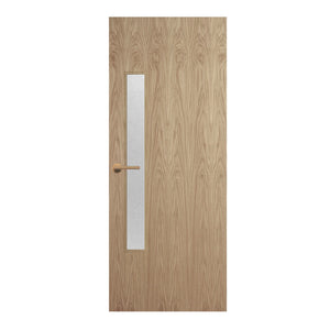 Oak Veneer - 18G - Glazed Door (FD30)