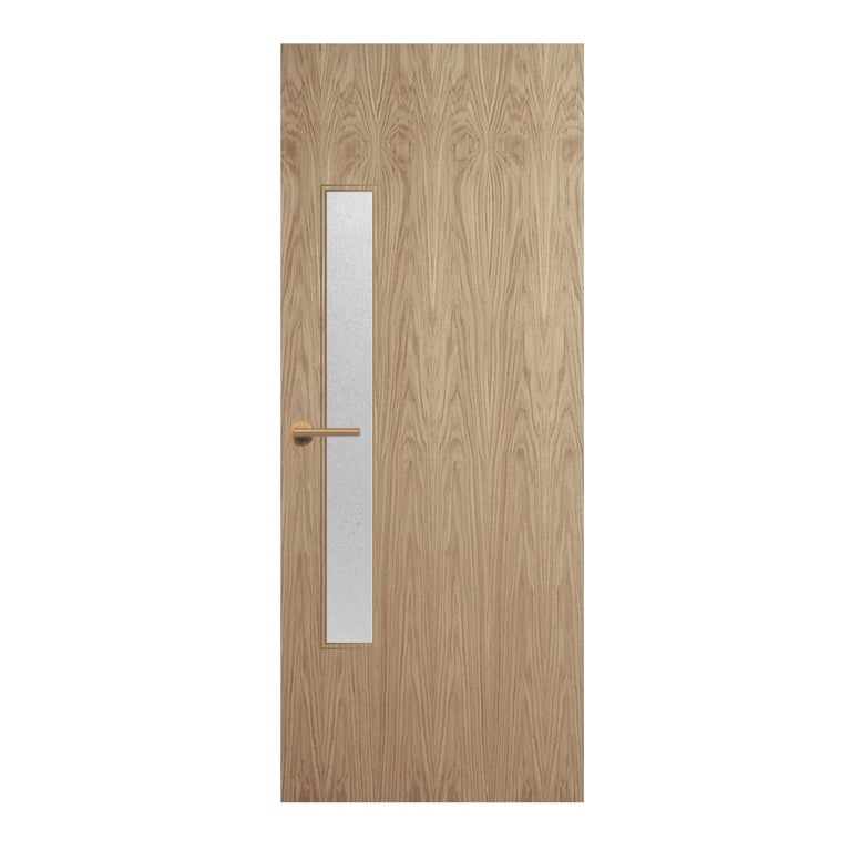Oak Veneer - 18G - Glazed Door (FD30)
