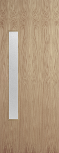 Oak Veneer - 18G - Glazed Door (FD30)