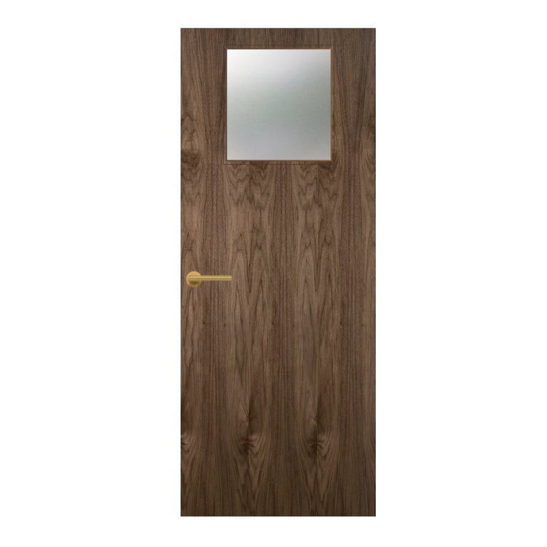 Walnut Veneer - 1G - Glazed Door (FD30)