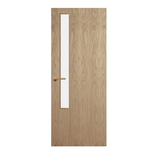 Oak Veneer - 20G - Glazed Door (FD30)