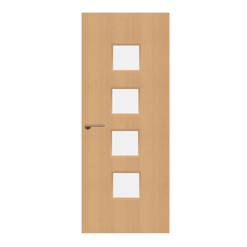 Beech Veneer - 22G - Glazed Door (FD30)