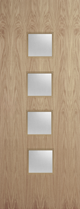 Oak Veneer - 22G - Glazed Door (FD30)