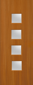 Sapele Veneer - 22G - Glazed Door (FD30)