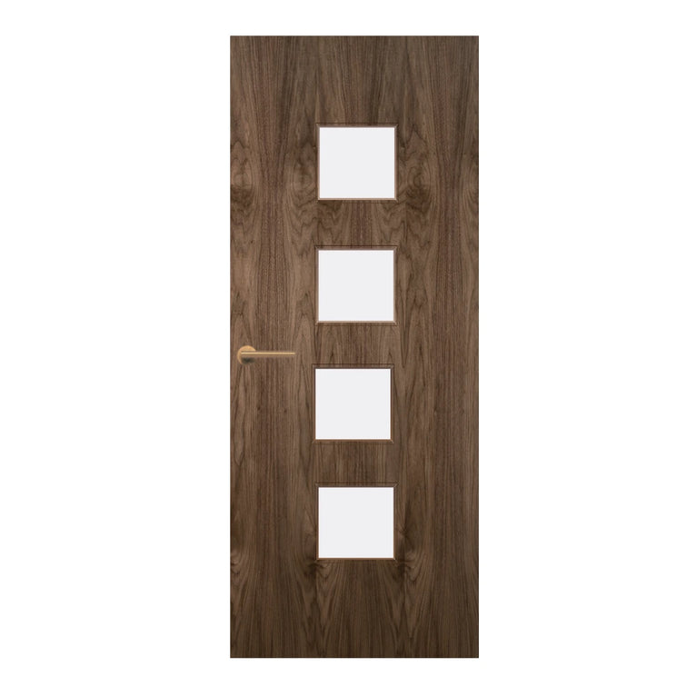 Walnut Veneer - 22G - Glazed Door (FD30)
