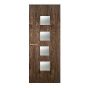 Walnut Veneer - 22G - Glazed Door (FD30)