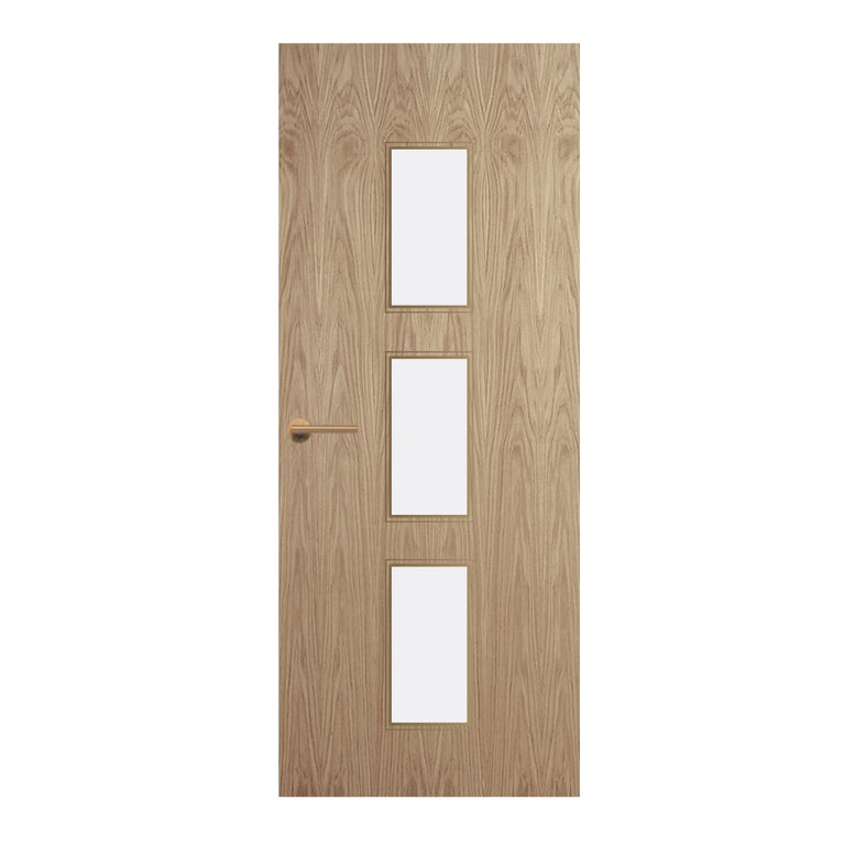 Oak Veneer - 23G - Glazed Door (FD30)