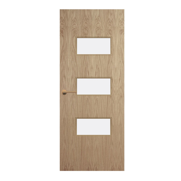 Oak Veneer - 24G - Glazed Door (FD30)