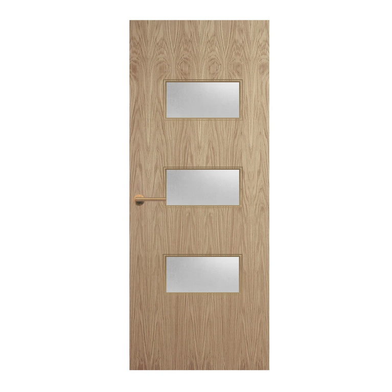 Oak Veneer - 24G - Glazed Door (FD30)