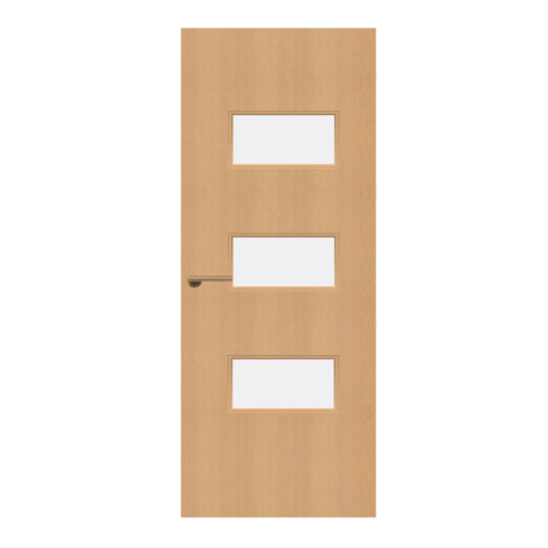 Beech Veneer - 24G - Glazed Door (FD30)