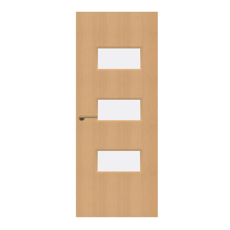 Beech Veneer - 24G - Glazed Door (FD30)