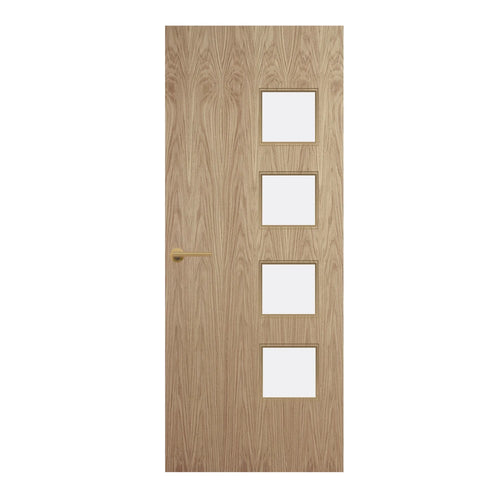 Oak Veneer - 26G - Glazed Door (FD30)