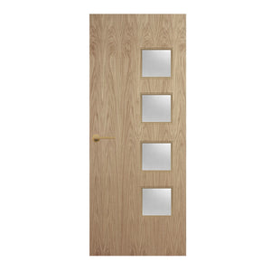 Oak Veneer - 26G - Glazed Door (FD30)