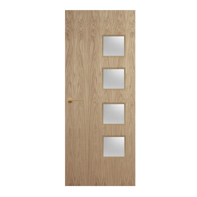 Oak Veneer - 26G - Glazed Door (FD30)