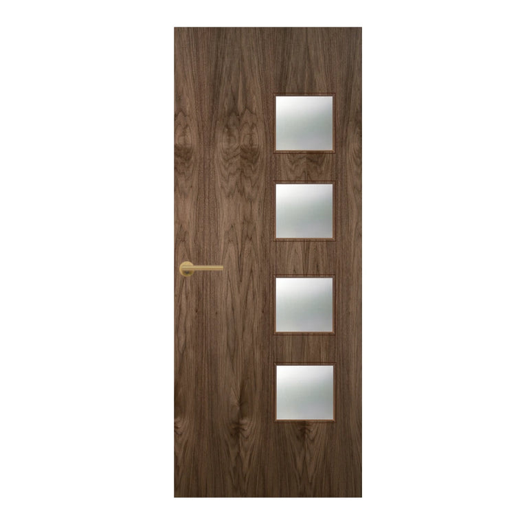 Walnut Veneer - 26G - Glazed Door (FD30)