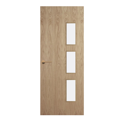 Oak Veneer - 28G - Glazed Door (FD30)