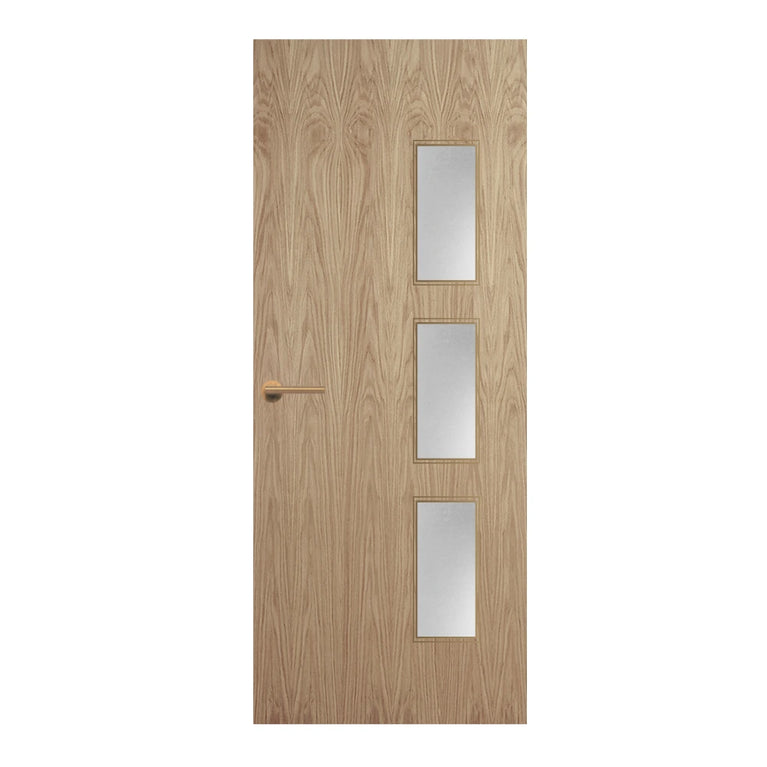 Oak Veneer - 28G - Glazed Door (FD30)