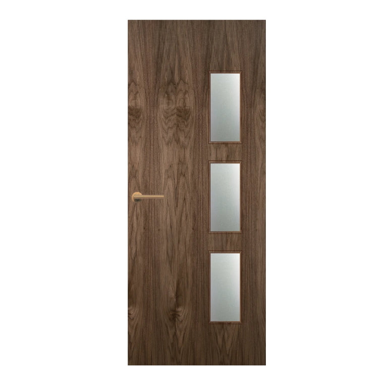 Walnut Veneer - 28G - Glazed Door (FD30)