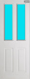 4 Panel Glazed Door FD30 (Smooth/Grained) (T2-Panel)