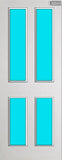 4 Panel Glazed Door FD30 (Smooth/Grained) (4-IND-Panels)