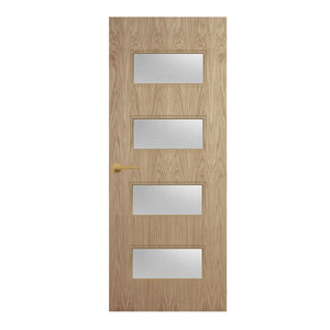 Oak Veneer - 50G - Glazed Door (FD30)