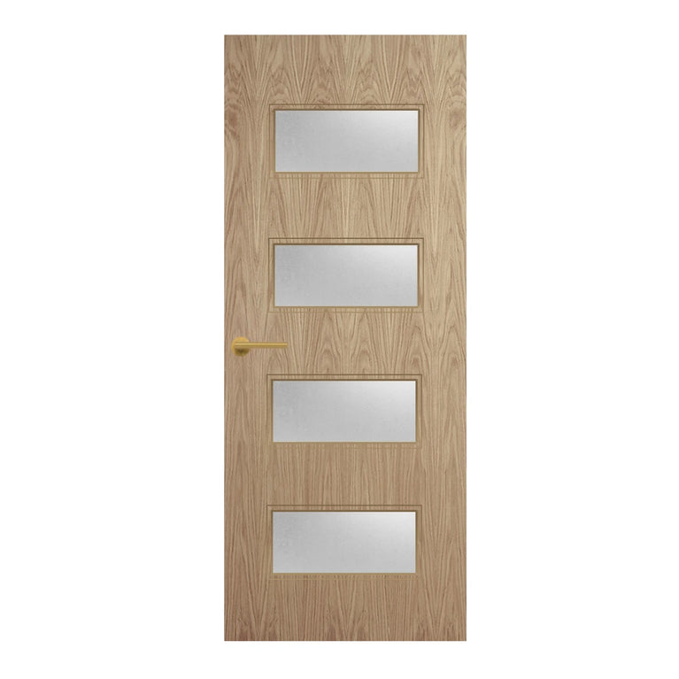 Oak Veneer - 50G - Glazed Door (FD30)