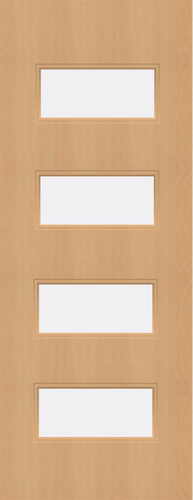 Beech Veneer - 50G - Glazed Door (FD30)