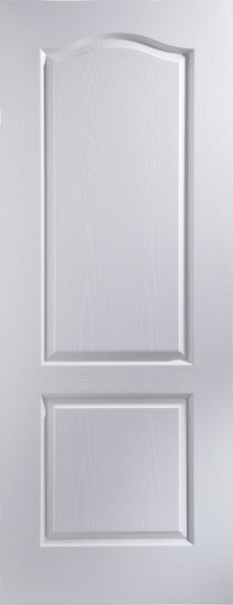 White Camden door with two panels on a white background