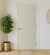Feutre laminate door in bright room with plant and a mirrow