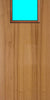 Sapele door with a square vision panel on the top half