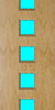 Oak door with five square vision panels in the center