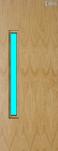 Oak Veneer - 18G - Glazed Door (FD30)