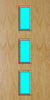 Oak door with three vertical vision panels in the center