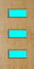 Oak door with three rectangular vision panels in the center