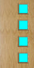Oak door with four square vision panels on the right
