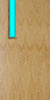 Oak door with a vertical vision panel on the top left side