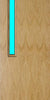 Oak door with a vertical vision panel on the top left side